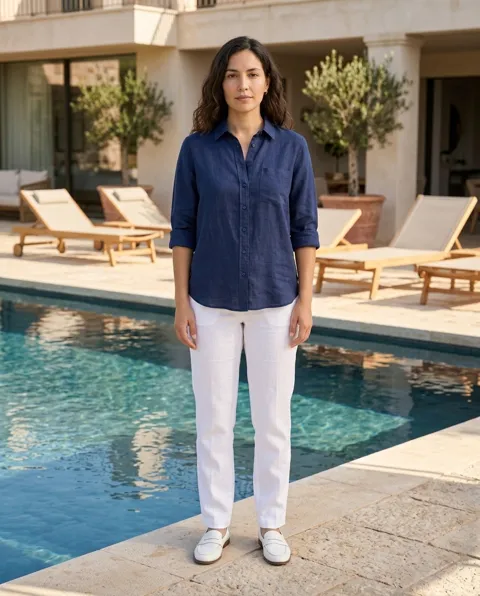 AI fashion photo décor: Poolside