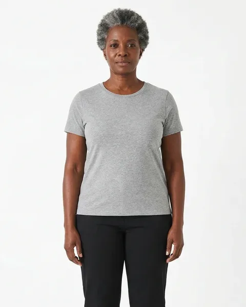 AI fashion model Grace: 55, curvy, Afro-Caribbean